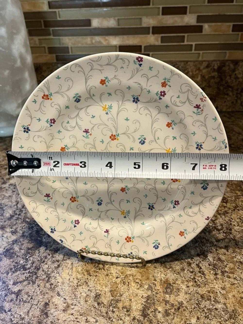 Vintage Simpsons Ambassador Ware Floral Spray 8” Plate Made in England